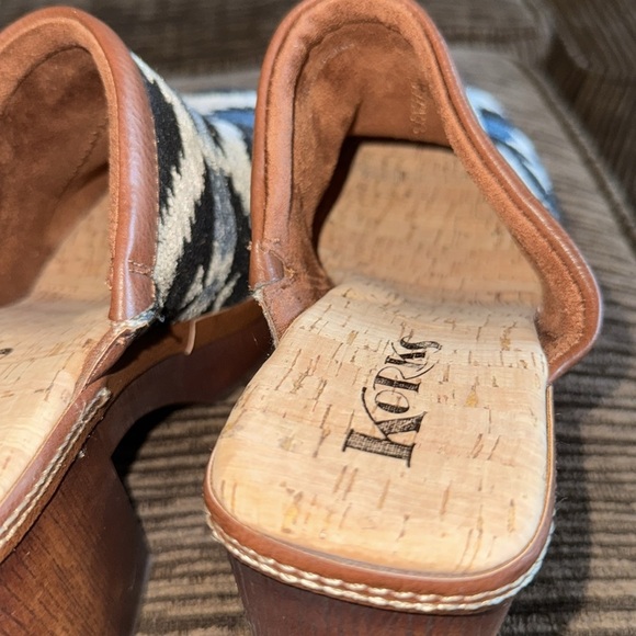 Korks Kork Ease Lori Slip On Fabric Aztec Clog Mule Block Heel Platform Shoe 8.5 - Picture 4 of 13